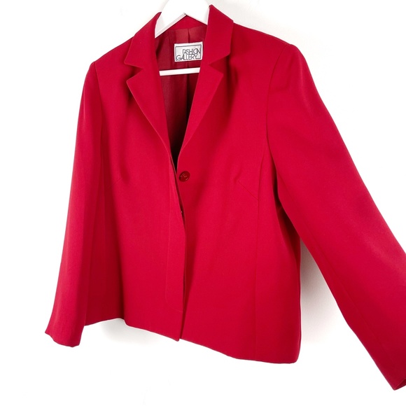 Vintage Red Lined Boxy Fit Blazer Size 10 - Picture 2 of 10